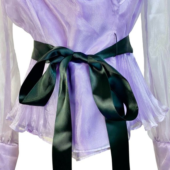 Chetta B. Gorgeous Lilac Organza Ruffle Blouse NWT - Picture 8 of 8